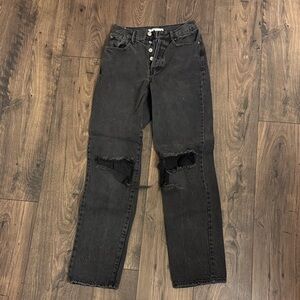 PacSun Charcoal Dad Jeans with Rips